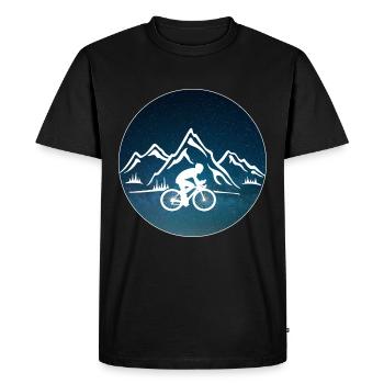 Vélo vélo montagnes - T-shirt Premium bio Homme - noir - Devant - Nico (187cm)