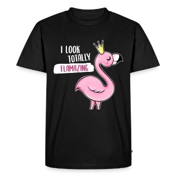 Flamingo Flamazing cool funny humor - Men's Premium Organic T-Shirt - black - Front - Nico (187cm)