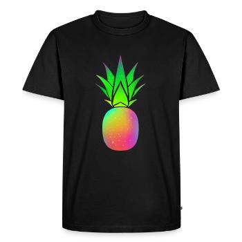 Pineapple rainbow eat fruit - Men's Premium Organic T-Shirt - black - Front - Nico (187cm)