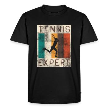 TENNIS expert sports - T-shirt Premium bio Homme - noir - Devant - Nico (187cm)