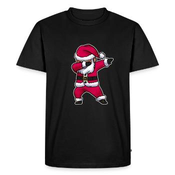 Noël Père Noël Nicolas cool dabbing - T-shirt Premium bio Homme - noir - Devant - Nico (187cm)