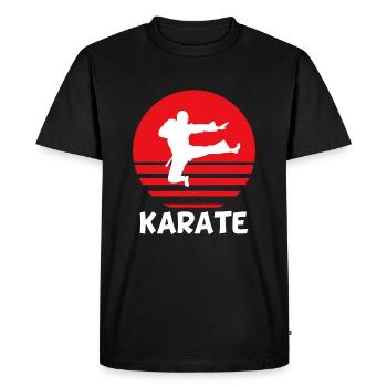 Combat d'arts martiaux de karaté - T-shirt Premium bio Homme - noir - Devant - Nico (187cm)
