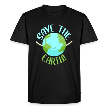 Earth climate protection climate change saying - Men's Premium Organic T-Shirt - black - Front - Nico (187cm)