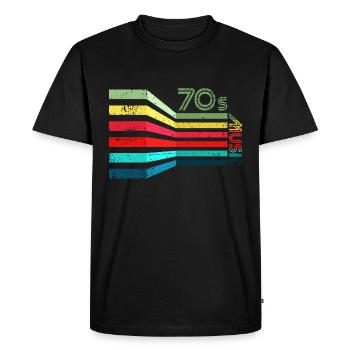 70er Jahre Musik Vintage Retro - Männer Premium Bio T-Shirt - Schwarz - Vorne - Nico (187cm)