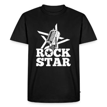 Rock Star Music Rock and Roll - Men's Premium Organic T-Shirt - black - Front - Nico (187cm)