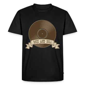 Rock n roll Rock Rock and Roll Vinyle - T-shirt Premium bio Homme - noir - Devant - Nico (187cm)