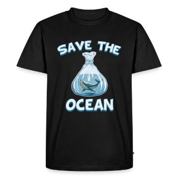 Sauver les baleines de protection de l'environnement océanique - T-shirt Premium bio Homme - noir - Devant - Nico (187cm)