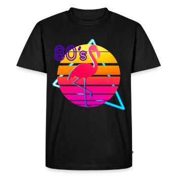 80 Musique Flamingo Retro - T-shirt Premium bio Homme - noir - Devant - Nico (187cm)