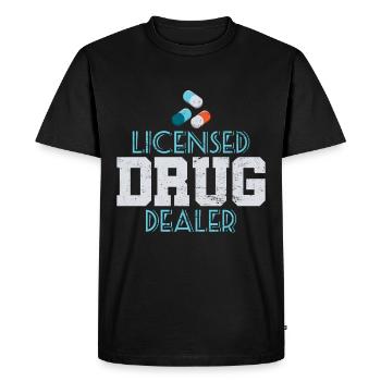 Pharmacien médicaments pharmacie drôle - T-shirt Premium bio Homme - noir - Devant - Nico (187cm)