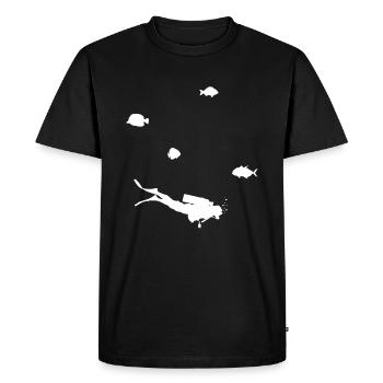 Diving diver sea fish - Men's Premium Organic T-Shirt - black - Front - Nico (187cm)