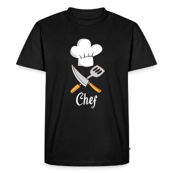Chef chef chef cuisinier cuisine cuisine - T-shirt Premium bio Homme - noir - Devant - Nico (187cm)