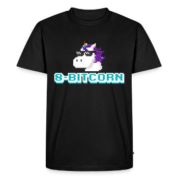 Ordinateur de jeu licorne 8 bits - T-shirt Premium bio Homme - noir - Devant - Nico (187cm)