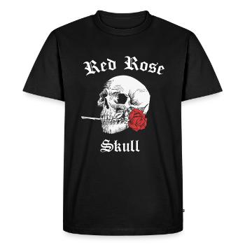 Skull skull red rose skeleton - Men's Premium Organic T-Shirt - black - Front - Nico (187cm)