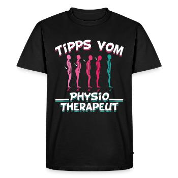 Physiotherapist Physiotherapist Physio Tips - Men's Premium Organic T-Shirt - black - Front - Nico (187cm)