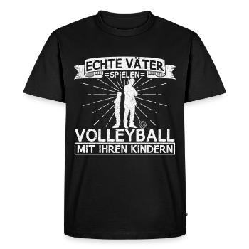 Volleyball Vater Beachvolleyball Sport Papa Spruch - Männer Premium Bio T-Shirt - Schwarz - Vorne - Nico (187cm)