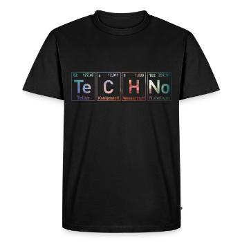 Tableau périodique de la musique techno EDM Rave - T-shirt Premium bio Homme - noir - Devant - Nico (187cm)