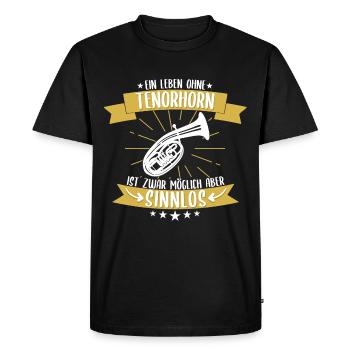 Tenor horn wind instrument tenor horn player saying - Men's Premium Organic T-Shirt - black - Front - Nico (187cm)