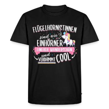 Flügelhorn Flügelhornistin Horn Einhorn Spruch - Männer Premium Bio T-Shirt - Schwarz - Vorne - Nico (187cm)