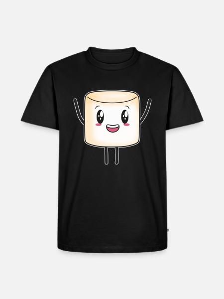 Marshmallow marshmallows cute candy kids - Men's Premium Organic T-Shirt - black