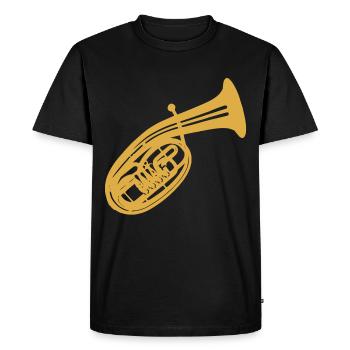 Instrument de musique à vent corne ténor cor ténor joueur corne - T-shirt Premium bio Homme - noir - Devant - Nico (187cm)