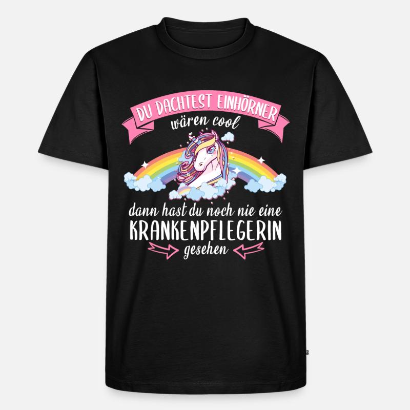 Krankenpflegerin Krankenschwester Pflegerin Spruch - Männer Premium Bio T-Shirt - Schwarz