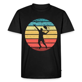 Tennis player tennis racket sport silhouette - Men's Premium Organic T-Shirt - black - Front - Nico (187cm)