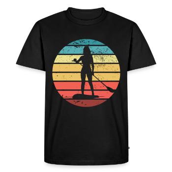 Stand up paddling SUP surf paddling silhouette - T-shirt Premium bio Homme - noir - Devant - Nico (187cm)