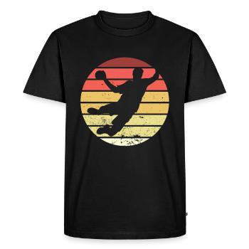Handball joueur de handball joueur de handball - T-shirt Premium bio Homme - noir - Devant - Nico (187cm)