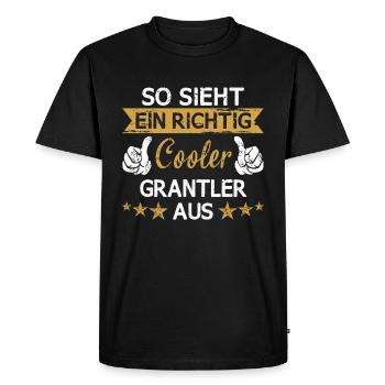 Granteln Grantler Bayern Spruch Schimpfen bayrisch - Männer Premium Bio T-Shirt - Schwarz - Vorne - Nico (187cm)