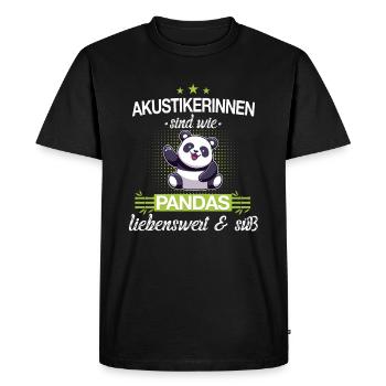 Hearing acoustician acoustician Panda profession saying - Men's Premium Organic T-Shirt - black - Front - Nico (187cm)