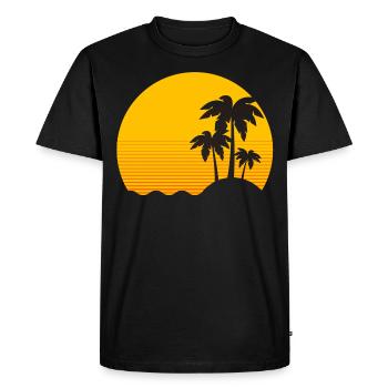 Coucher de soleil en jaune - T-shirt Premium bio Homme - noir - Devant - Nico (187cm)