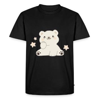 Nounours mignon ours polaire étoiles nuit pour les enfants - T-shirt Premium bio Homme - noir - Devant - Nico (187cm)