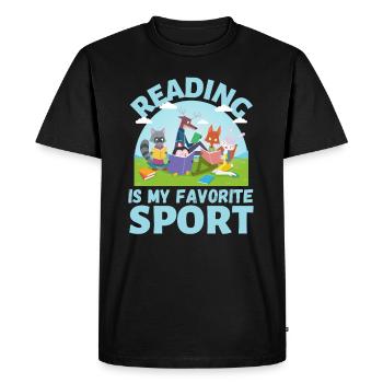la lecture est mon animal de sport préféré en lisant des livres - T-shirt Premium bio Homme - noir - Devant - Nico (187cm)