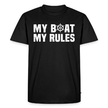 mon bateau mes règles t-shirt bateau voilier - T-shirt Premium bio Homme - noir - Devant - Nico (187cm)