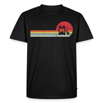 retro motorhome camper cadeau camping-car campeur - T-shirt Premium bio Homme - noir - Devant - Nico (187cm)