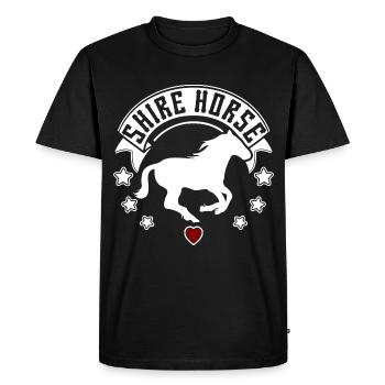 Cheval Cheval Race Shire Cheval Silhouette - T-shirt Premium bio Homme - noir - Devant - Nico (187cm)