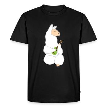 Lama - Men's Premium Organic T-Shirt - black - Front - Nico (187cm)