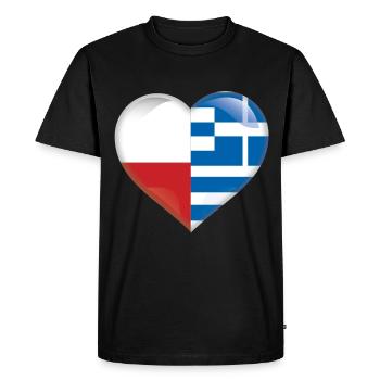 Pologne Grèce drapeau grec drapeau pays amour - T-shirt Premium bio Homme - noir - Devant - Nico (187cm)