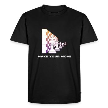 Échecs Pièces d’échecs Make your Move - T-shirt Premium bio Homme - noir - Devant - Nico (187cm)