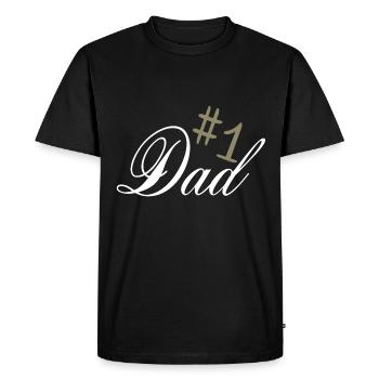 Numéro un papa meilleur papa # 1 papa fête des pères papa père - T-shirt Premium bio Homme - noir - Devant - Nico (187cm)