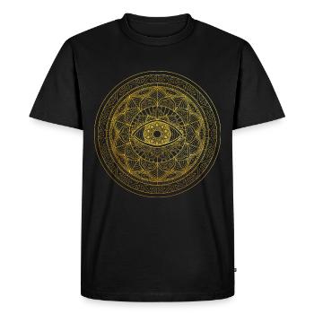 Mandala orné dessiné à la main Troisième œil - T-shirt Premium bio Homme - noir - Devant - Nico (187cm)