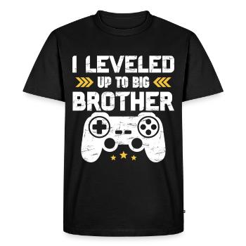 I leveled up to Big Brother 2025 funny gamer kids - T-shirt Premium bio Homme - noir - Devant - Nico (187cm)