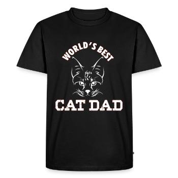 Chemises de papa de chats / chemises de papa de chat / chemises de chats - T-shirt Premium bio Homme - noir - Devant - Nico (187cm)