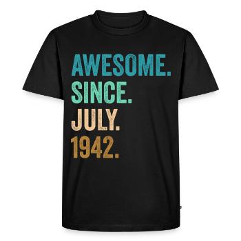 80 Years Old Awesome Since July 1942 80th Birthday - Men's Premium Organic T-Shirt - black - Front - Nico (187cm)