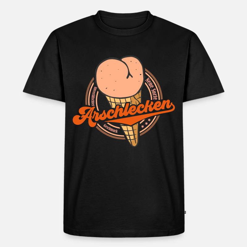 Arschlecken (Neue-Eis-Sorte-Edition) - Männer Premium Bio T-Shirt - Schwarz