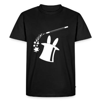 Chapeau de lapin de baguette magique magique magique de magicien - T-shirt Premium bio Homme - noir - Devant - Nico (187cm)