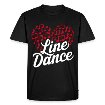Danse en ligne Danser avec l’amour et le cœur - T-shirt Premium bio Homme - noir - Devant - Nico (187cm)