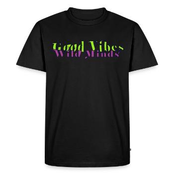 Wild Minds - Bonne humeur - T-shirt Premium bio Homme - noir - Devant - Nico (187cm)