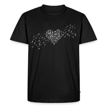 Notes de musique de coeur j'aime la musique - T-shirt Premium bio Homme - noir - Devant - Nico (187cm)