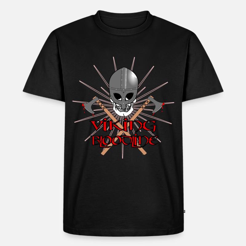 Wikinger Schädel Krieger - Männer Premium Bio T-Shirt - Schwarz